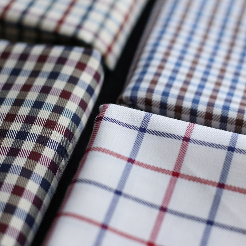 Clifford - Coton gratté organique vichy écru bordeaux et bleu