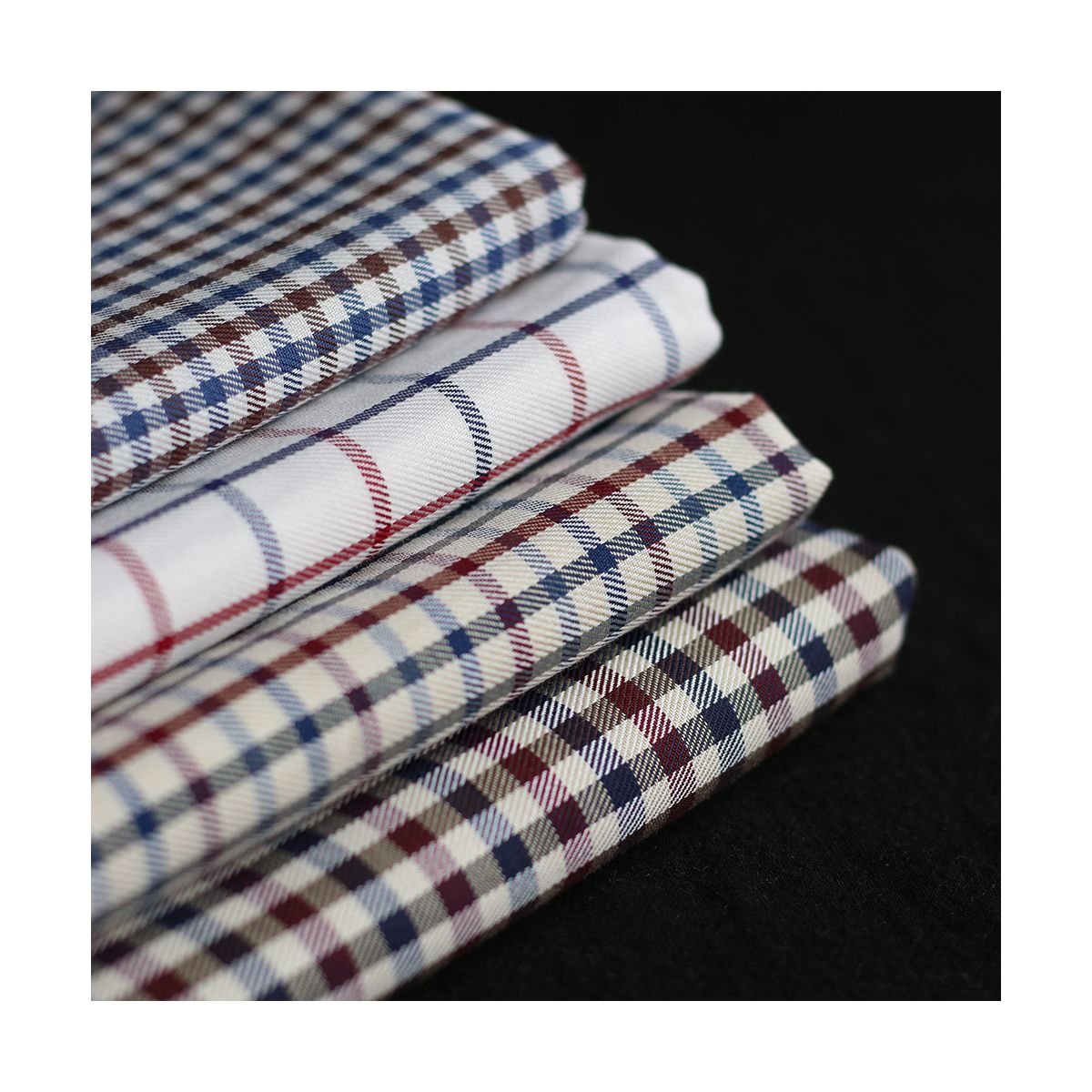 Clifford - Coton gratté organique vichy écru bordeaux et bleu