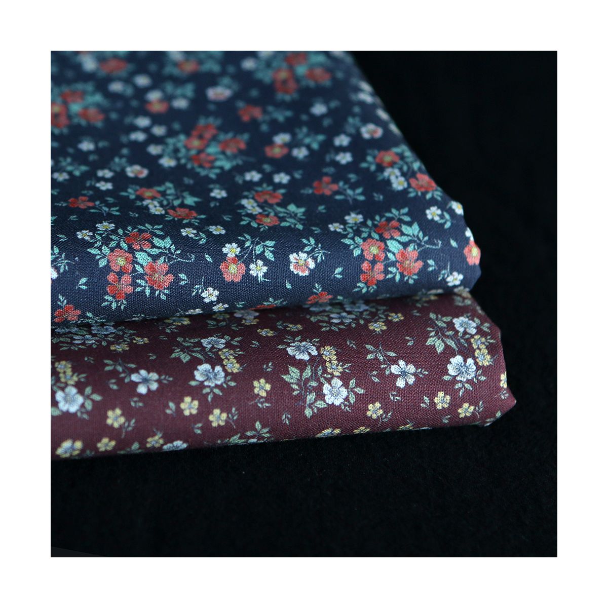 Isaure - Popeline douce coton fleuri bordeaux