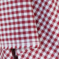 Coton chiné aspect brut vichy moyen 7mm coloris rouge