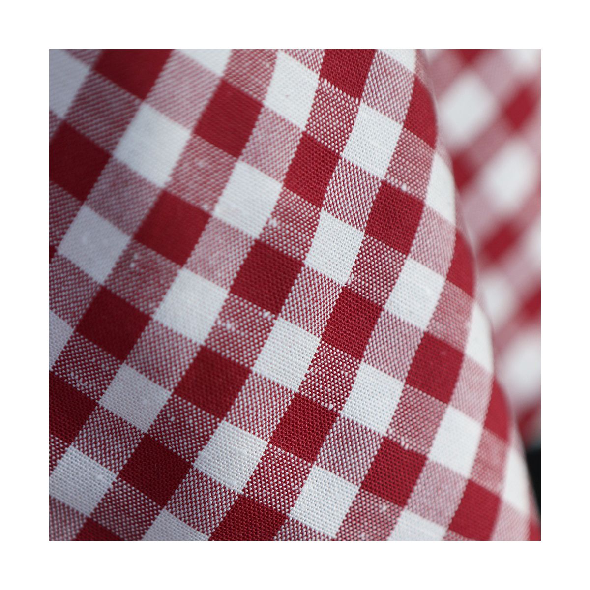 Coton chiné aspect brut vichy moyen 7mm coloris rouge