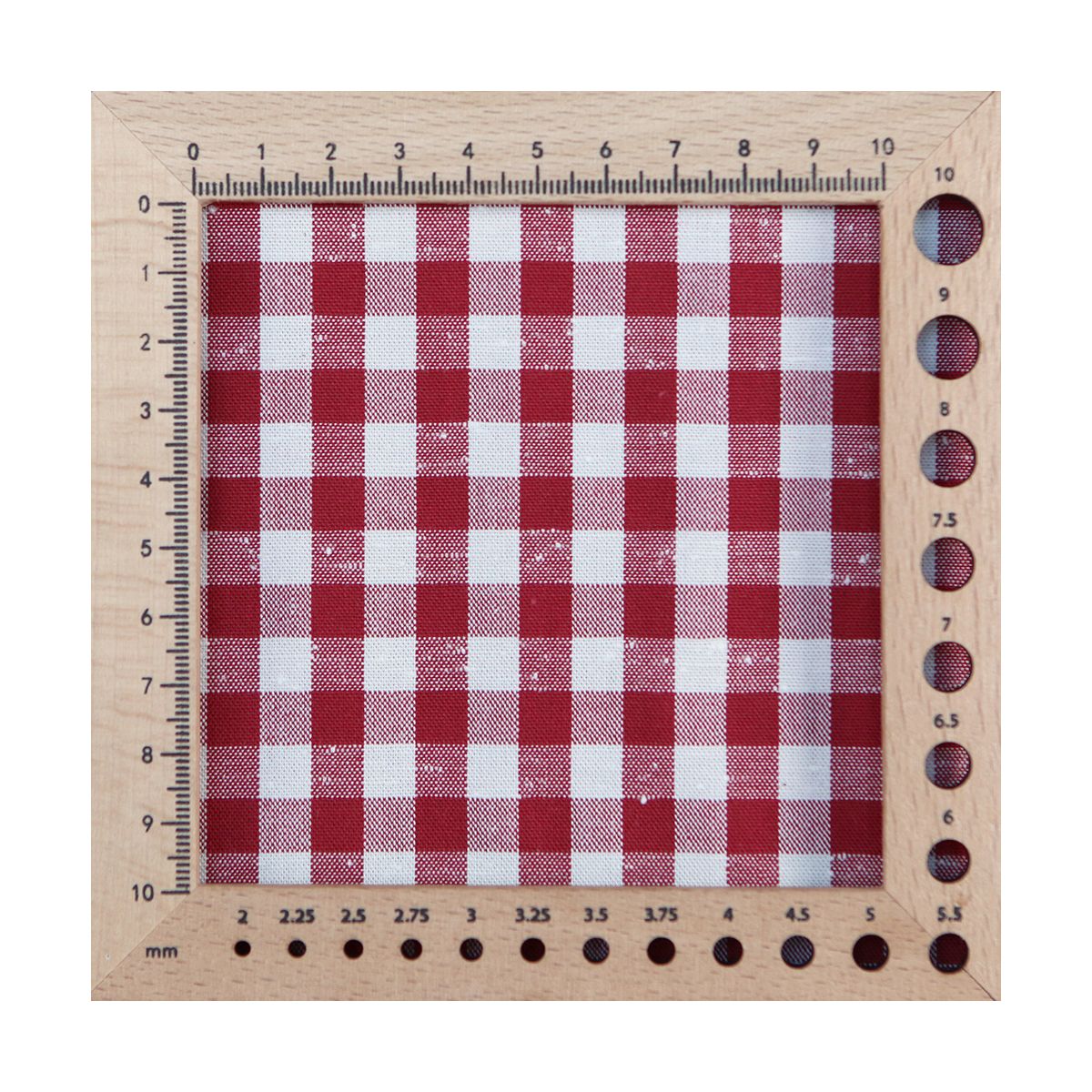 Coton chiné aspect brut vichy moyen 7mm coloris rouge