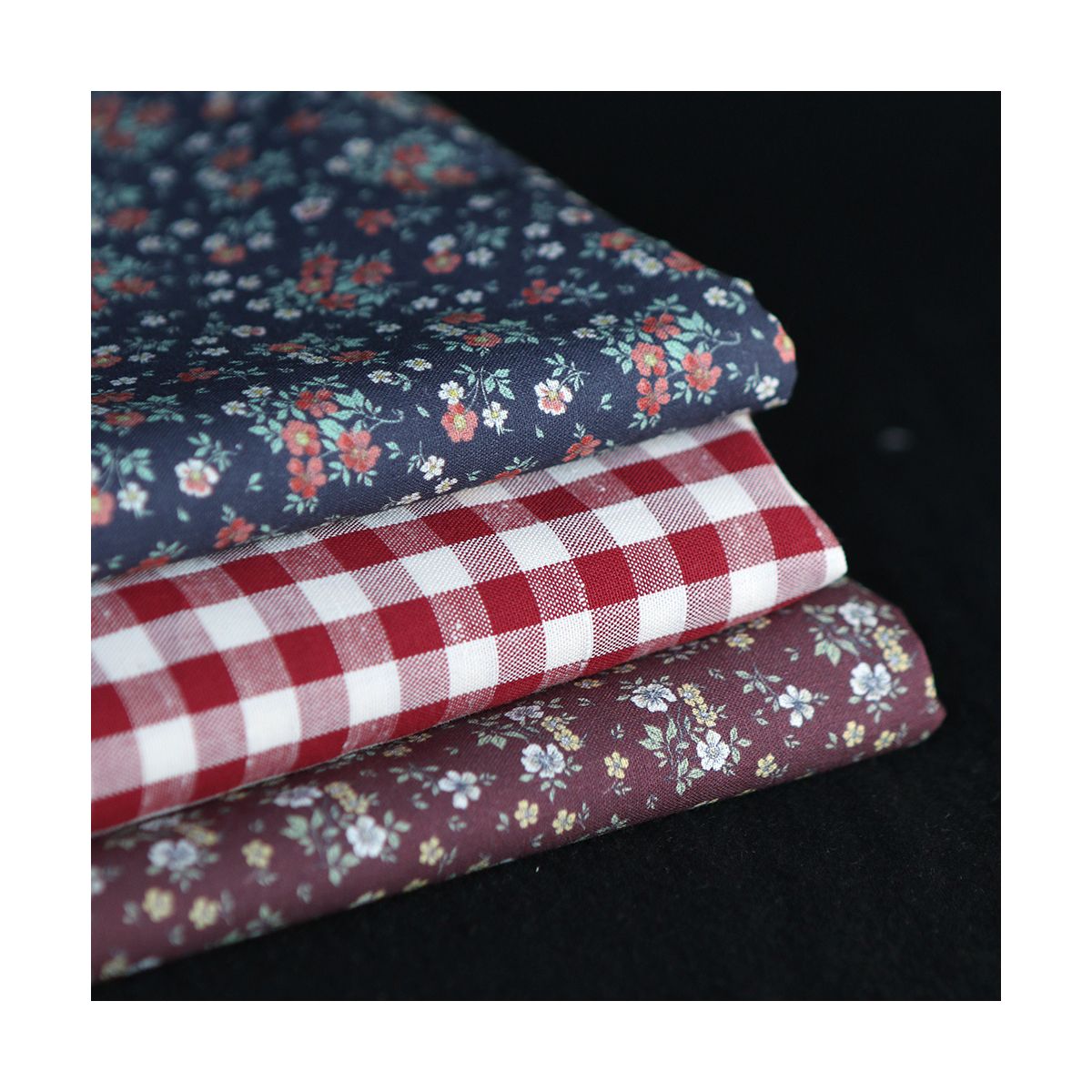 Coton chiné aspect brut vichy moyen 7mm coloris rouge