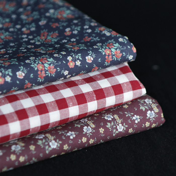 Coton chiné aspect brut vichy moyen 7mm coloris rouge