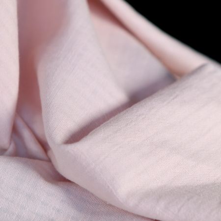 Seersucker / Coton gaufré doux uni rose poudré Seersucker / Coton gaufré doux uni rose poudré