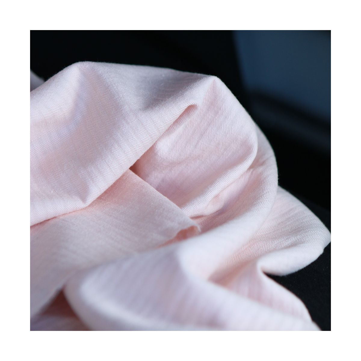 Seersucker / Coton gaufré doux uni rose poudré Seersucker / Coton gaufré doux uni rose poudré