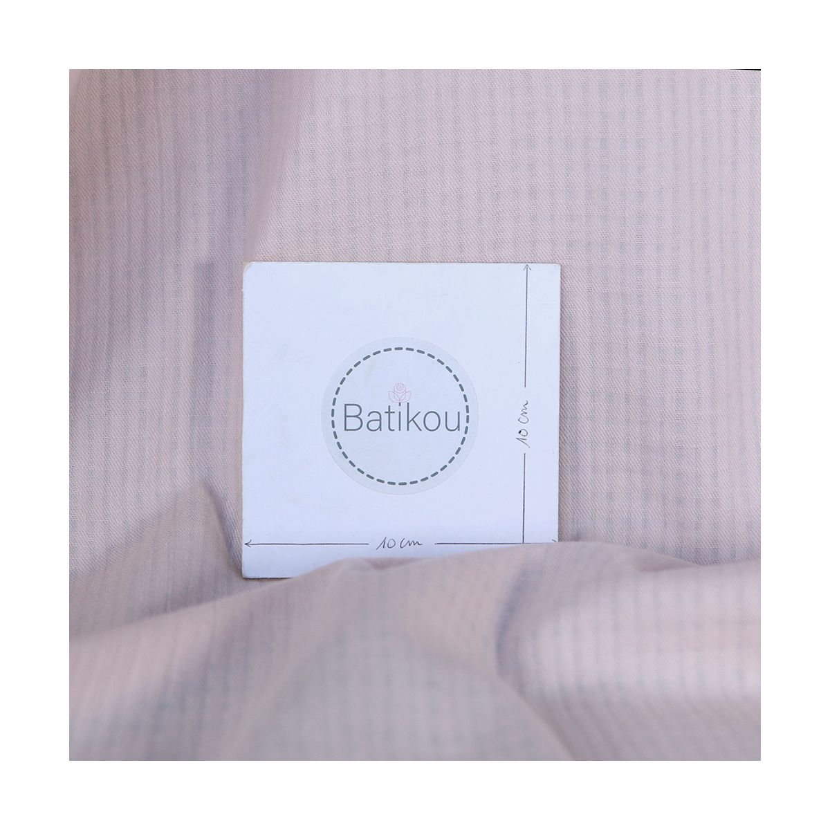 Seersucker / Coton gaufré doux uni rose poudré Seersucker / Coton gaufré doux uni rose poudré
