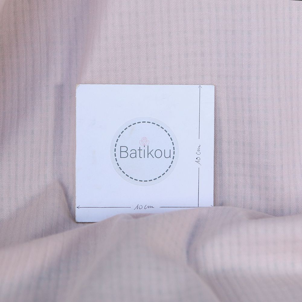 Seersucker / Coton gaufré doux uni rose poudré