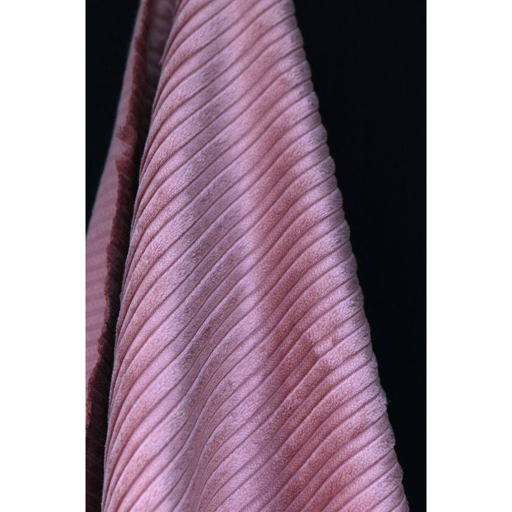 Velours très grosses côtes coton organique coloris vieux rose