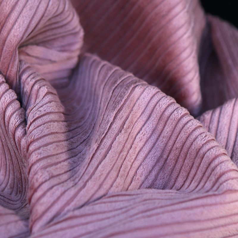 Velours très grosses côtes coton organique coloris vieux rose