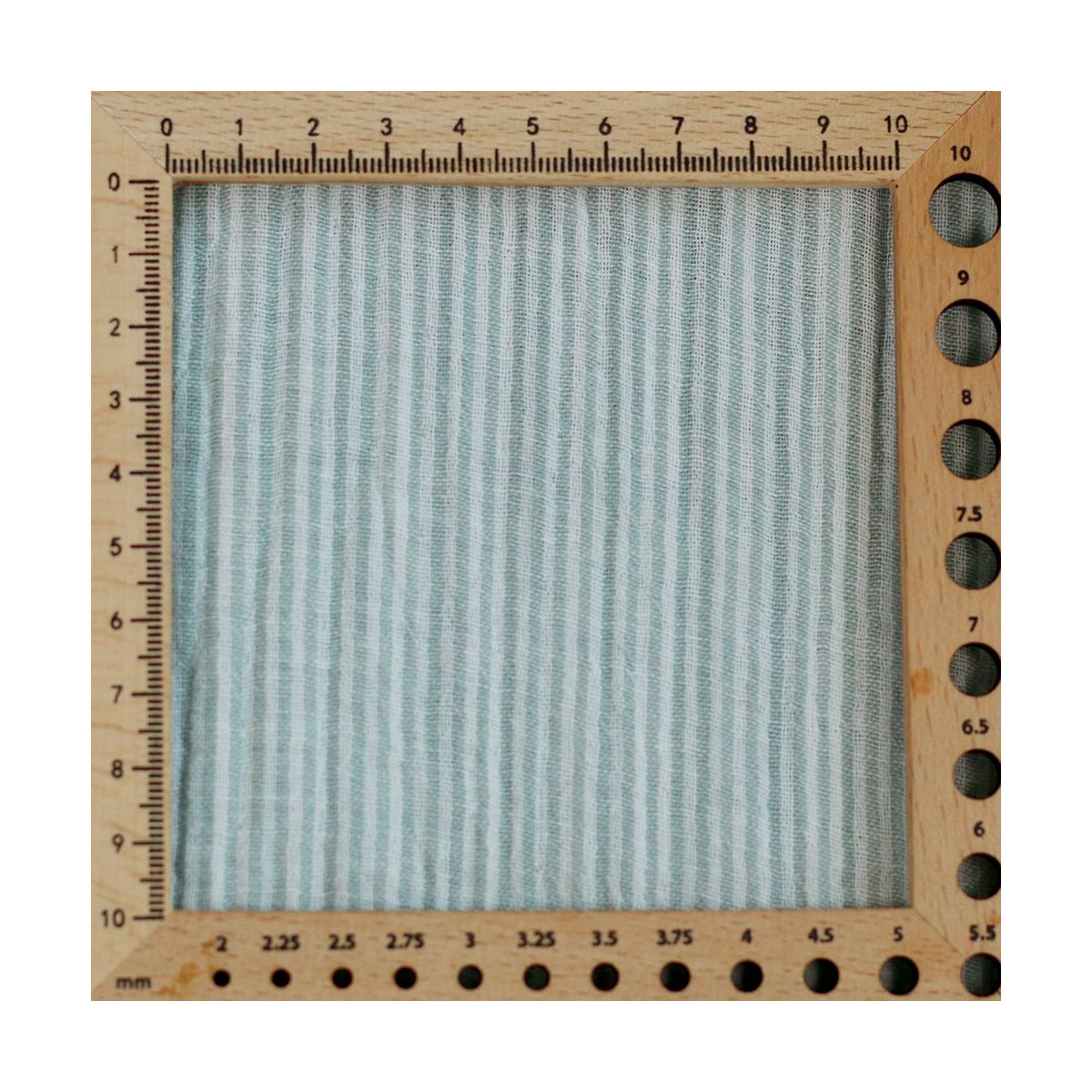 Double gaze de coton réversible rayures vert de gris Double gaze de coton réversible rayures vert de gris