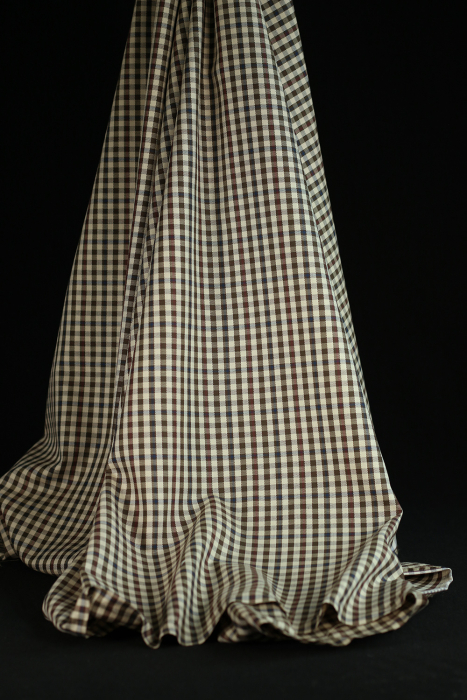 Dorian - Coton gratté organique vichy kaki