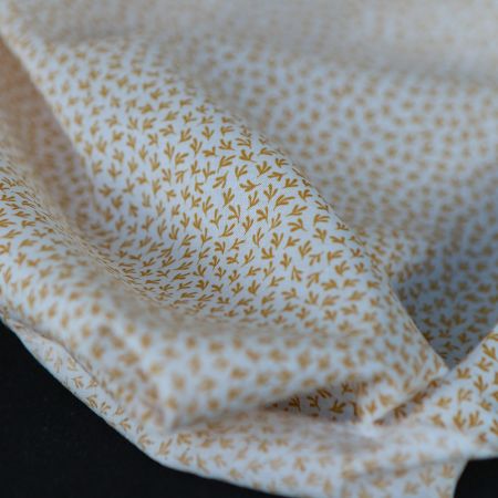 Cleo - Batiste de coton douce petit motif moutarde Cleo - Batiste de coton douce petit motif moutarde