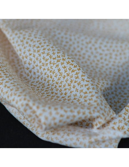 Cleo - Batiste de coton douce petit motif moutarde