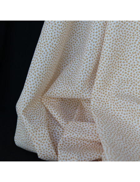 Cleo - Batiste de coton douce petit motif moutarde
