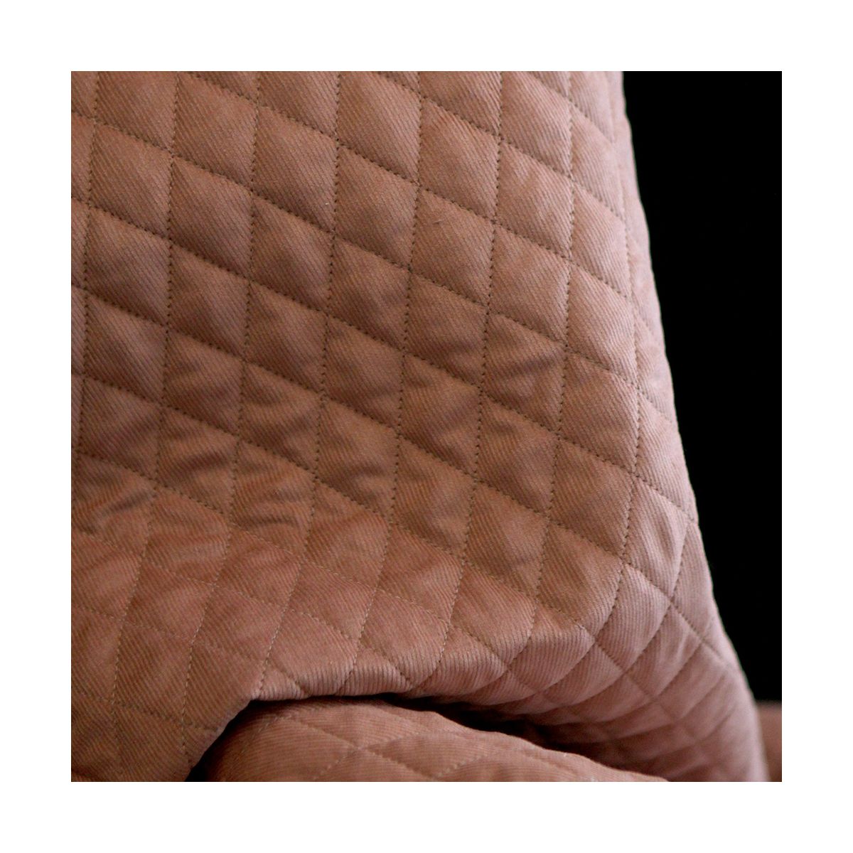 Tissu matelassé velours milleraies coton organique argile rose