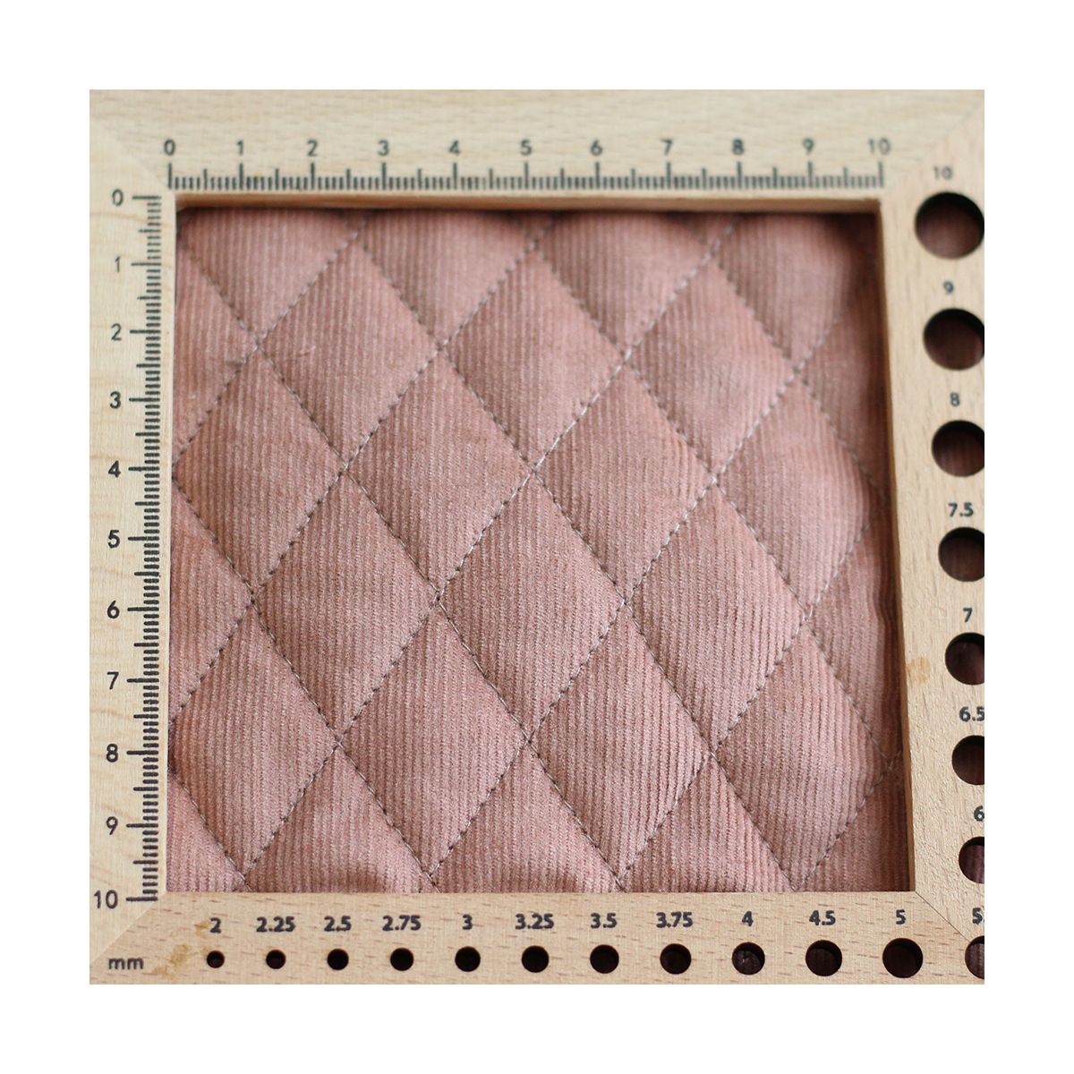 Tissu matelassé velours milleraies coton organique argile rose