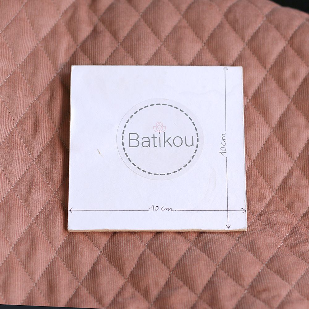 Tissu matelassé velours milleraies coton organique argile rose