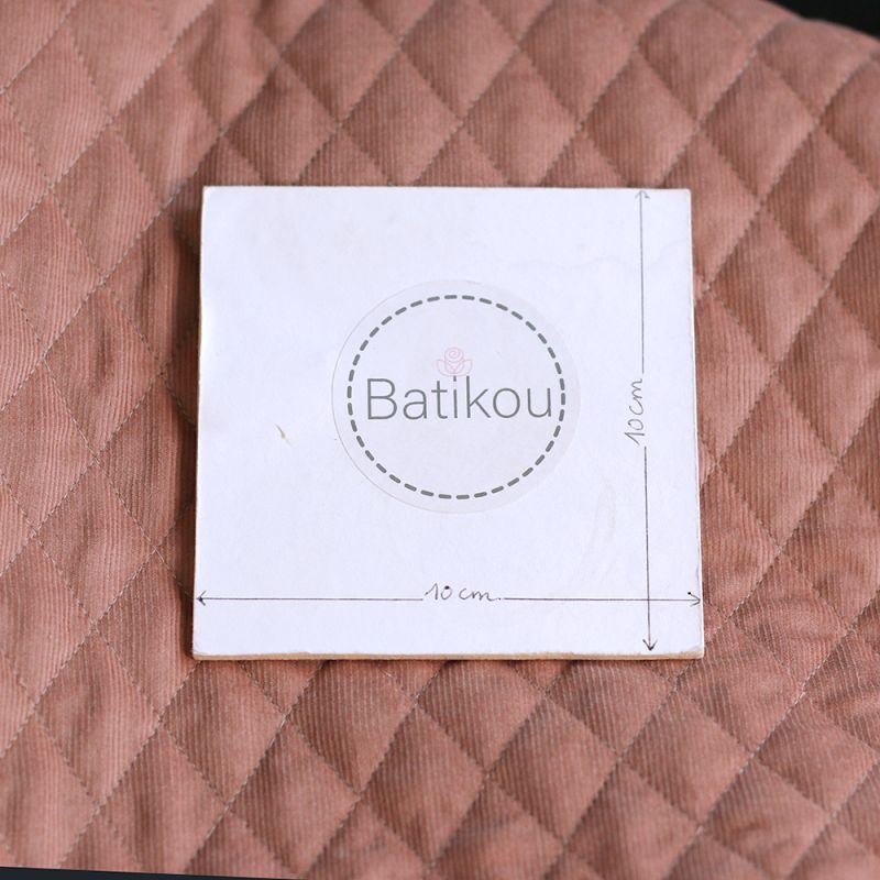 Tissu matelassé velours milleraies coton organique argile rose