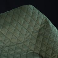 Tissu matelassé velours milleraies coton organique vert kaki