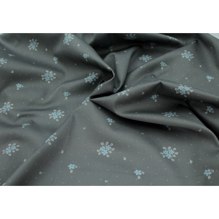 Coton satiné motif Beth exclusif Batikou fond pois gris étain x1m Coton satiné motif Beth exclusif Batikou fond pois gris étain x1m
