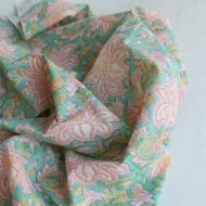 Nalini - Tissu indien en coton imprimé main Hand Block Artisanal