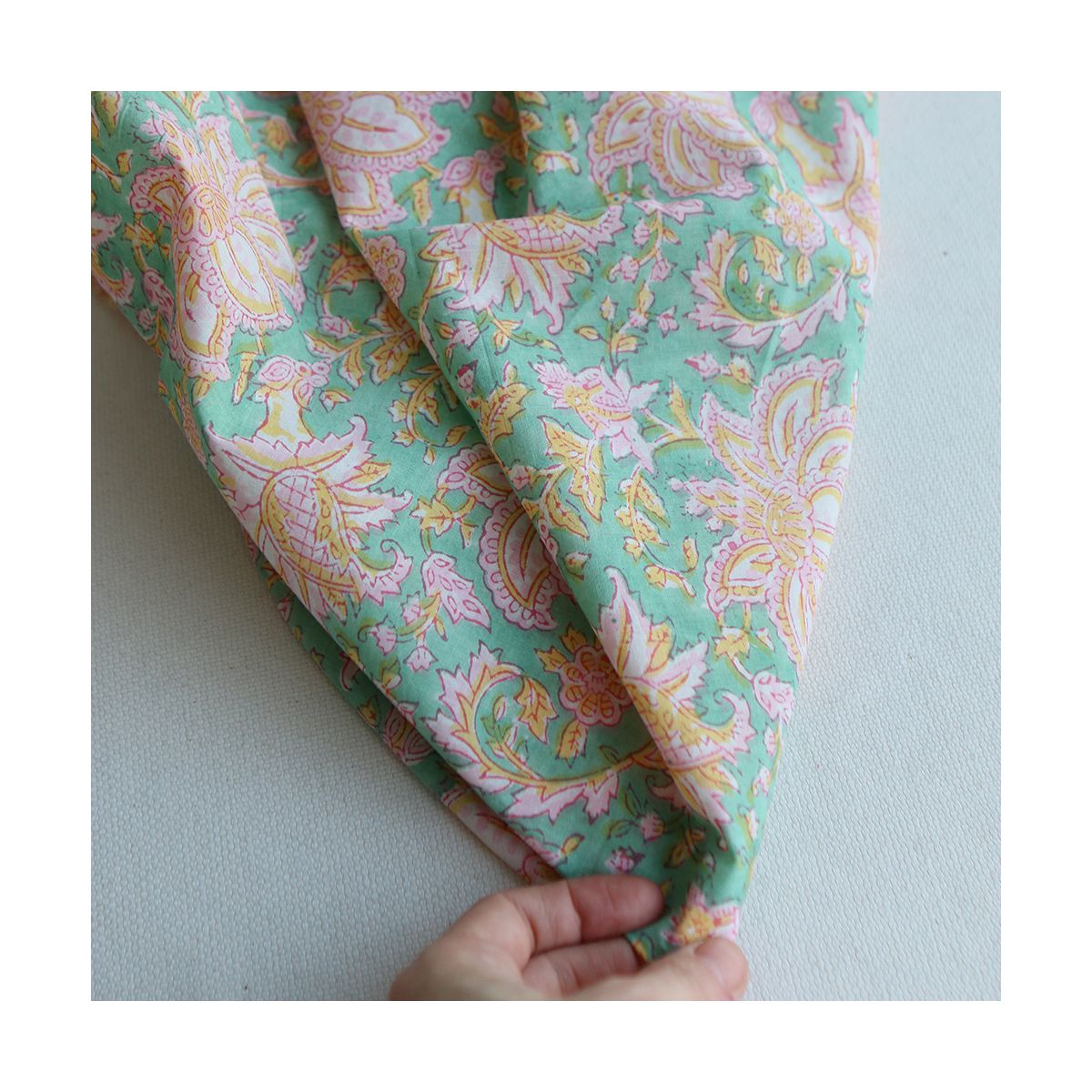 Nalini - Tissu indien en coton imprimé main Hand Block Artisanal Nalini - Tissu indien en coton imprimé main Hand Block Artisanal