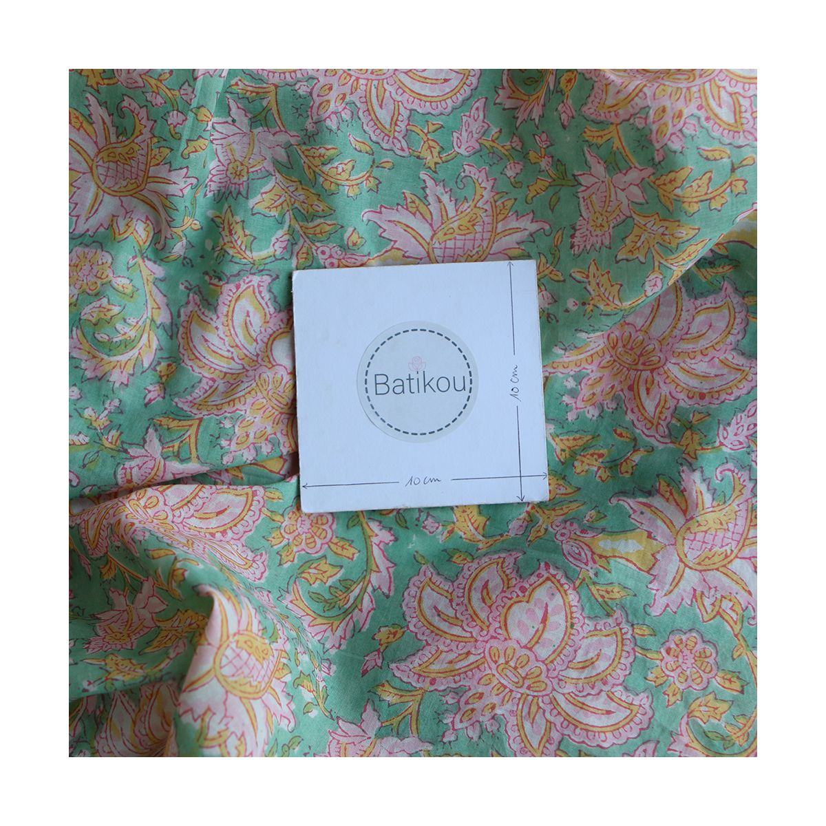 Nalini - Tissu indien en coton imprimé main Hand Block Artisanal Nalini - Tissu indien en coton imprimé main Hand Block Artisanal