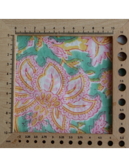 Nalini - Tissu indien en coton imprimé main Hand Block Artisanal