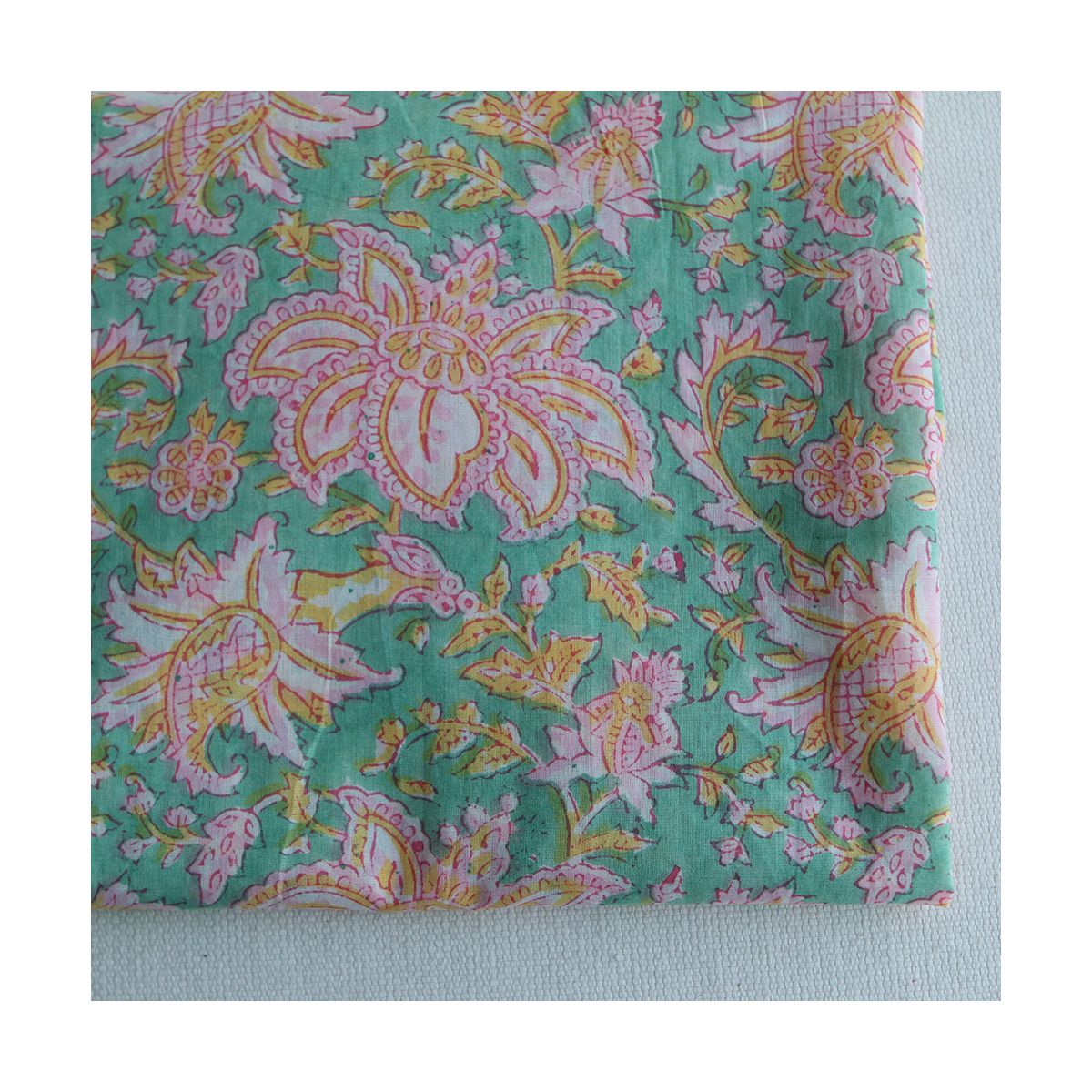 Nalini - Tissu indien en coton imprimé main Hand Block Artisanal Nalini - Tissu indien en coton imprimé main Hand Block Artisanal