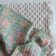 Nalini - Tissu indien matelassé double face coton hand block largeur 100cm