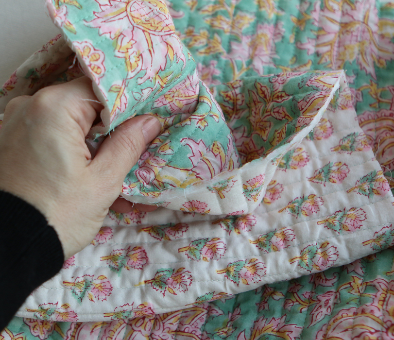 Nalini - Tissu indien matelassé double face coton hand block largeur 100cm