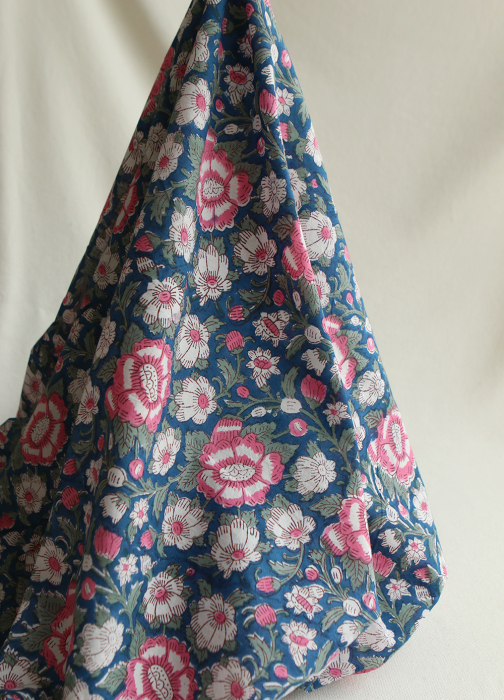 Neha - Tissu indien en coton imprimé main Hand Block Artisanal