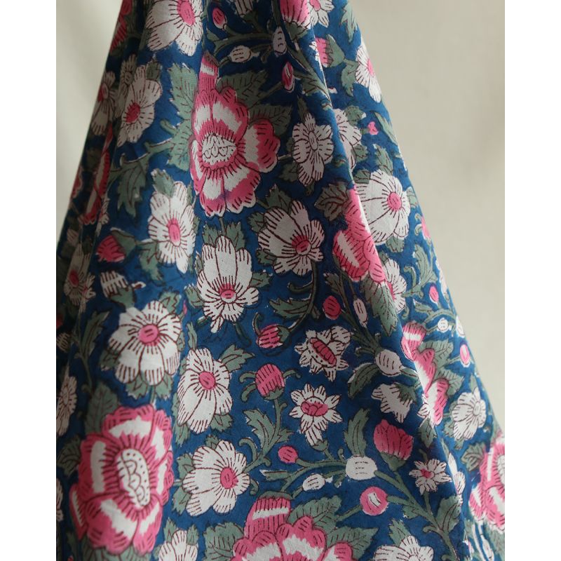 Neha - Tissu indien en coton imprimé main Hand Block Artisanal