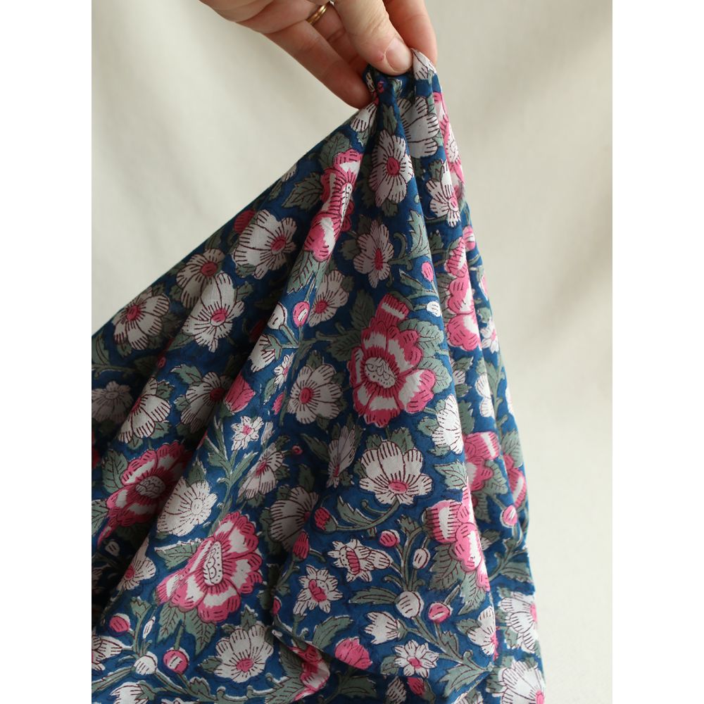 Neha - Tissu indien en coton imprimé main Hand Block Artisanal