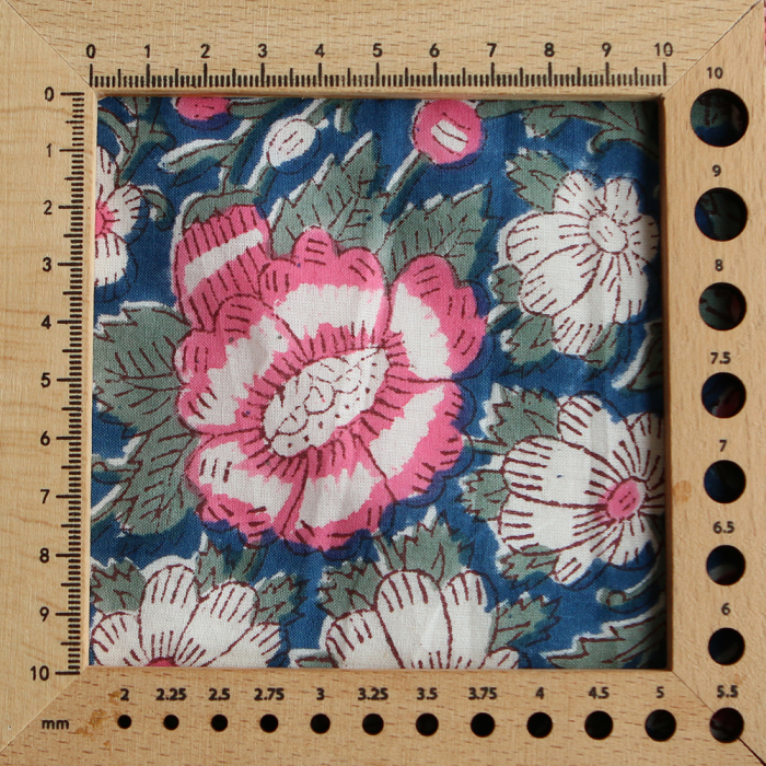 Neha - Tissu indien en coton imprimé main Hand Block Artisanal