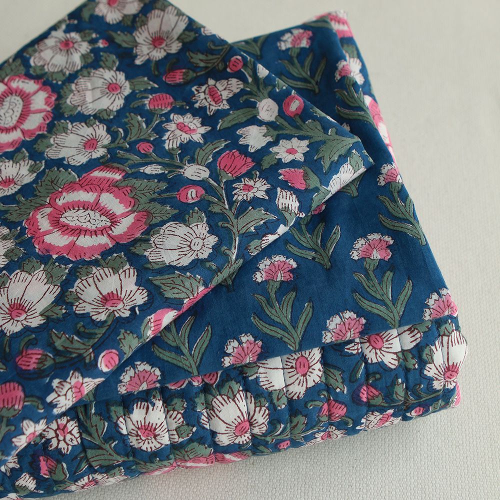 Neha - Tissu indien en coton imprimé main Hand Block Artisanal