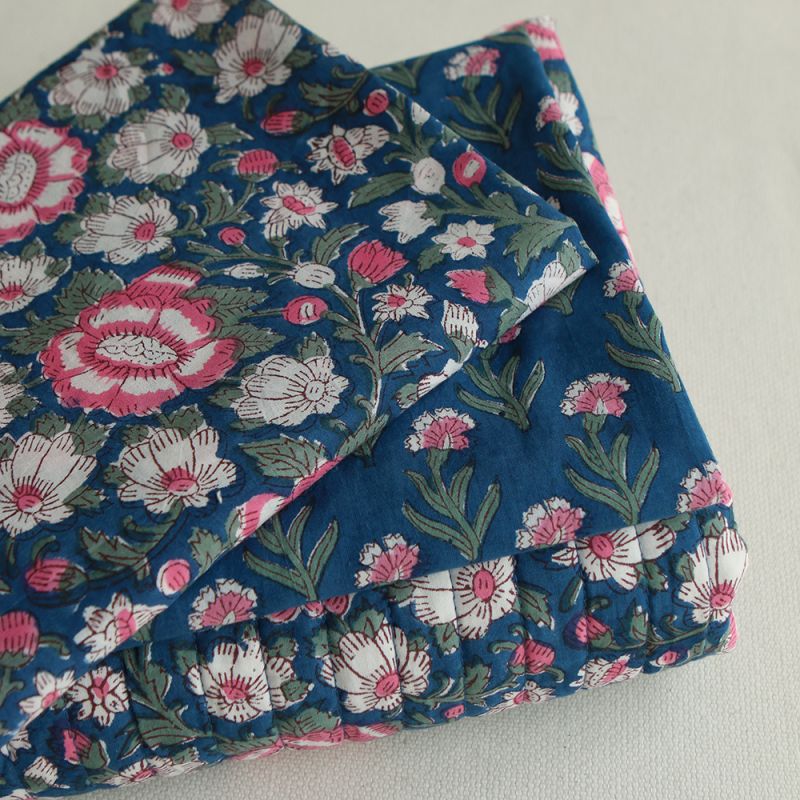 Neha - Tissu indien en coton imprimé main Hand Block Artisanal