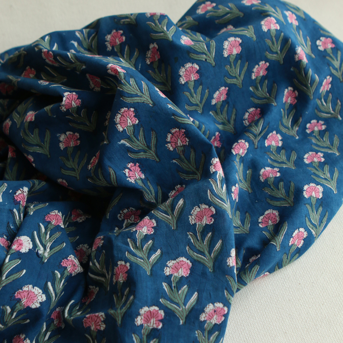 Neha B - Tissu indien en coton imprimé main Hand Block Artisanal