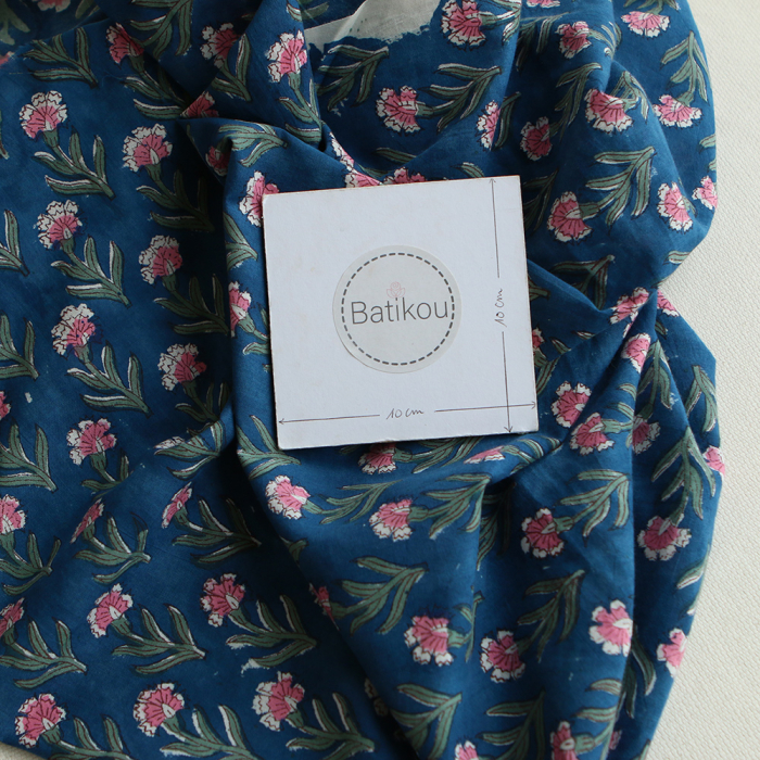Neha B - Tissu indien en coton imprimé main Hand Block Artisanal
