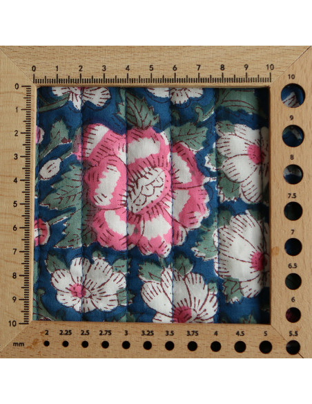 Neha - Tissu indien matelassé double face coton hand block largeur 100cm