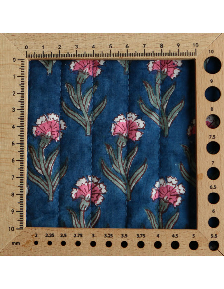 Neha - Tissu indien matelassé double face coton hand block largeur 100cm