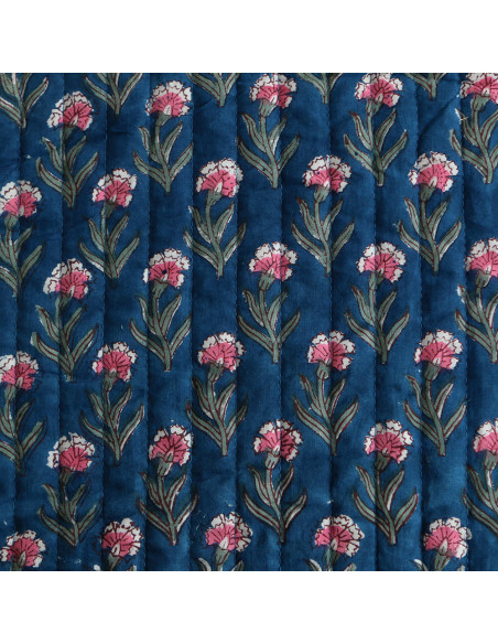 Neha - Tissu indien matelassé double face coton hand block largeur 100cm