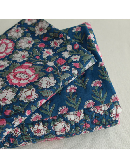 Neha - Tissu indien matelassé double face coton hand block largeur 100cm