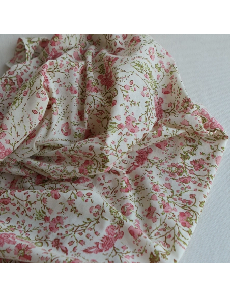 Karishma - Tissu indien en coton imprimé main Hand Block Artisanal