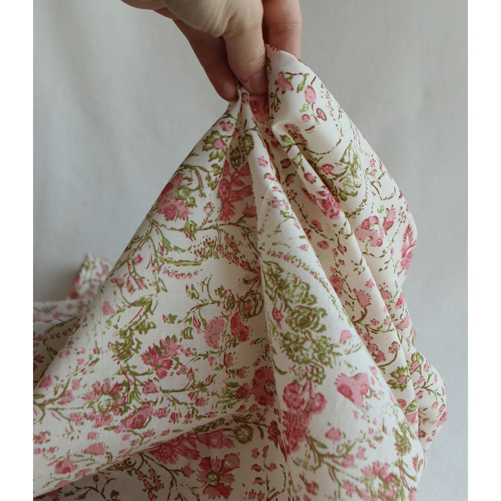 Karishma - Tissu indien en coton imprimé main Hand Block Artisanal