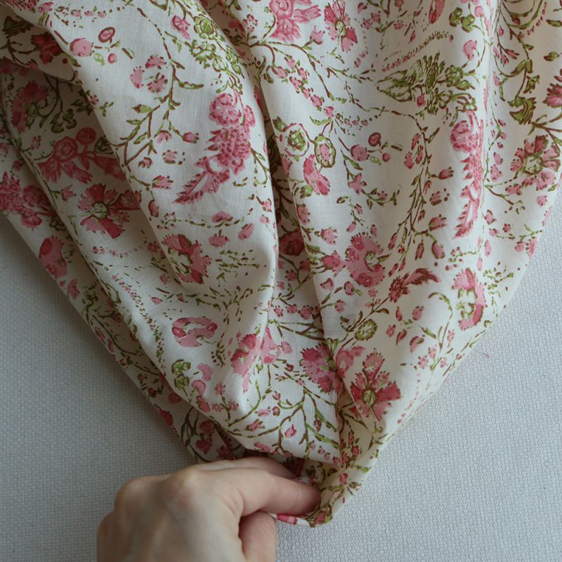 Karishma - Tissu indien en coton imprimé main Hand Block Artisanal