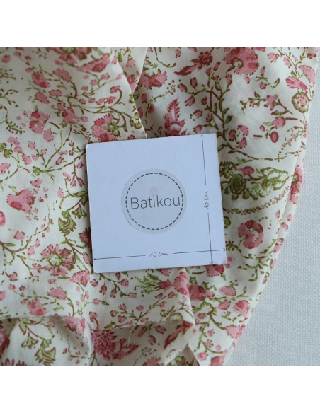 Karishma - Tissu indien en coton imprimé main Hand Block Artisanal