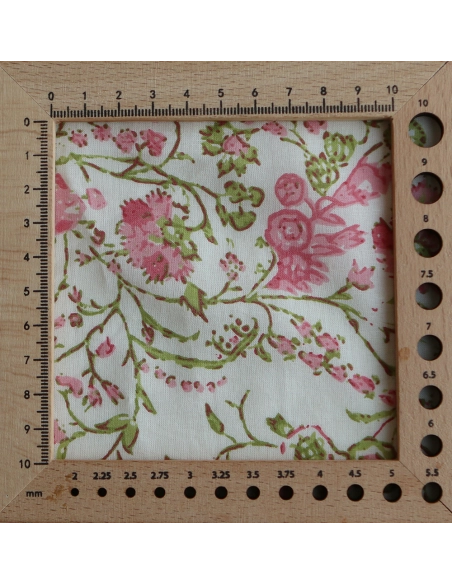 Karishma - Tissu indien en coton imprimé main Hand Block Artisanal