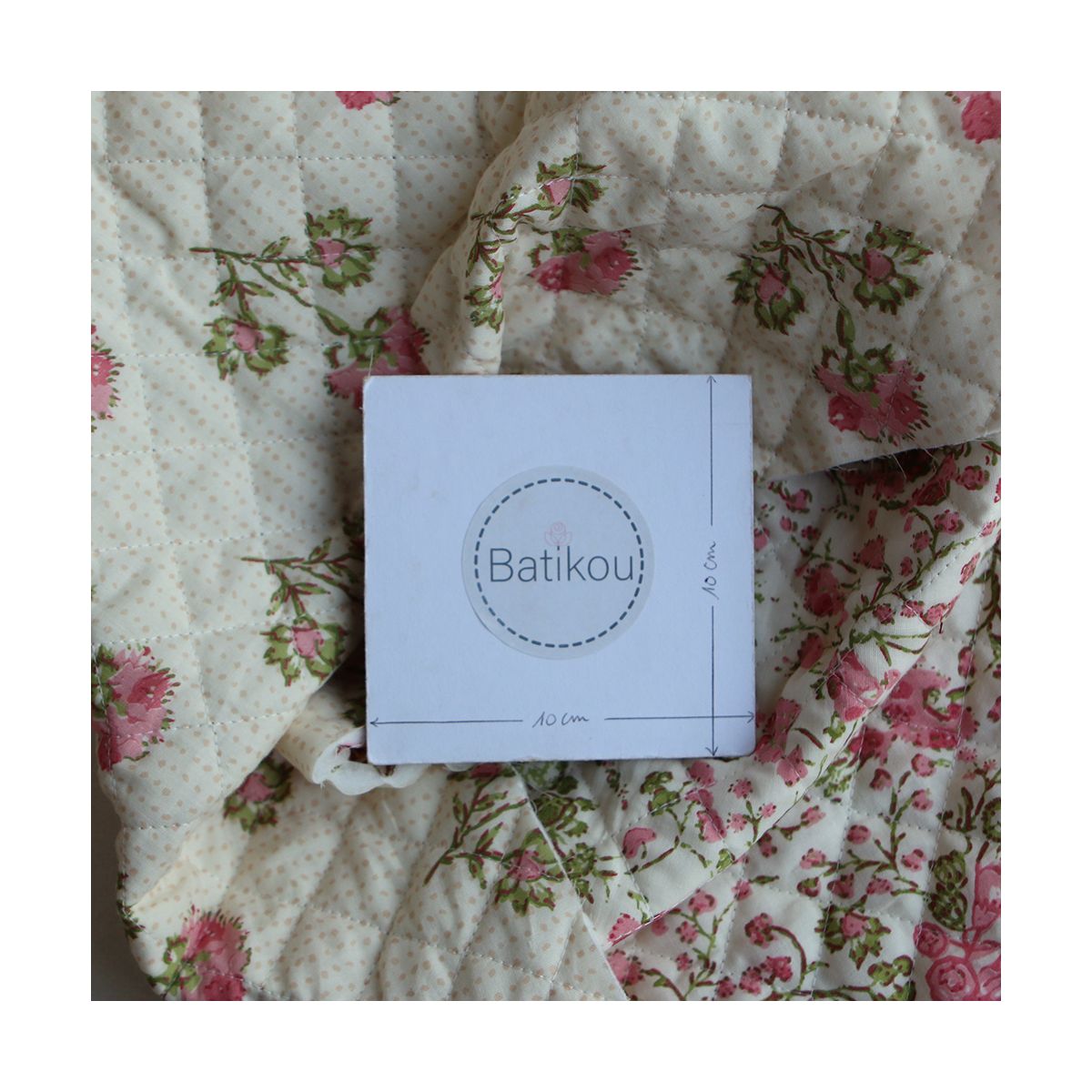 Karishma rose - Tissu indien matelassé double face coton hand block largeur 100cm Karishma rose - Tissu indien matelassé double face coton hand block largeur 100cm